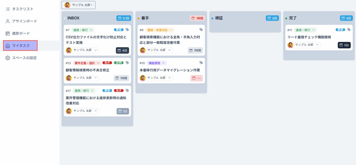 自分のタスク